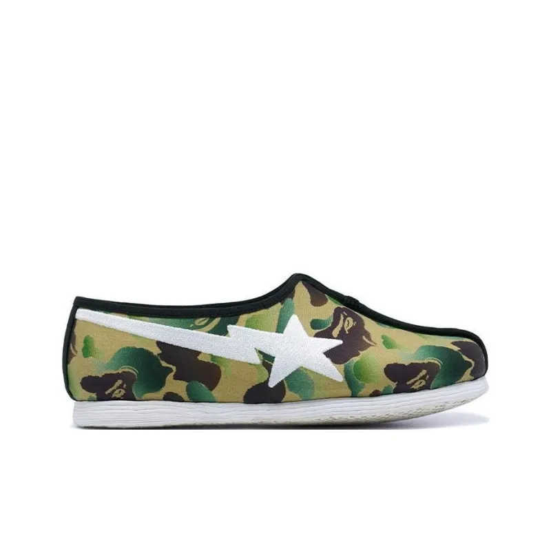 NLS x A BATHING APE Wear Resistant Low Top Casual Shoes Women's Green-1