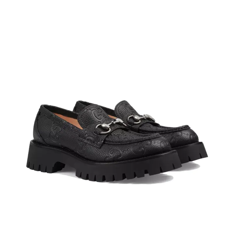GUCCI GG Logo-debossed Lug Loafers-2