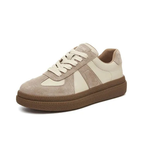 WESTLINK Skateboard Shoes Women's Low-Top Off White/Khaki