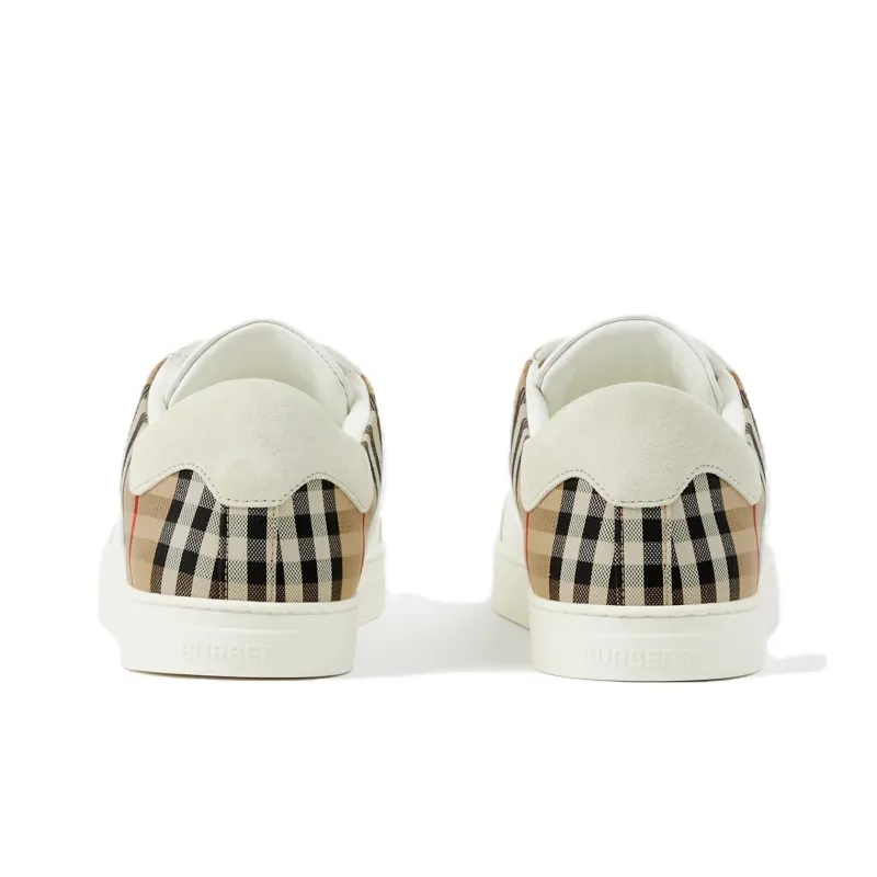 Burberry Check Panelled Sneakers 'Natural White Archive Beige'-4