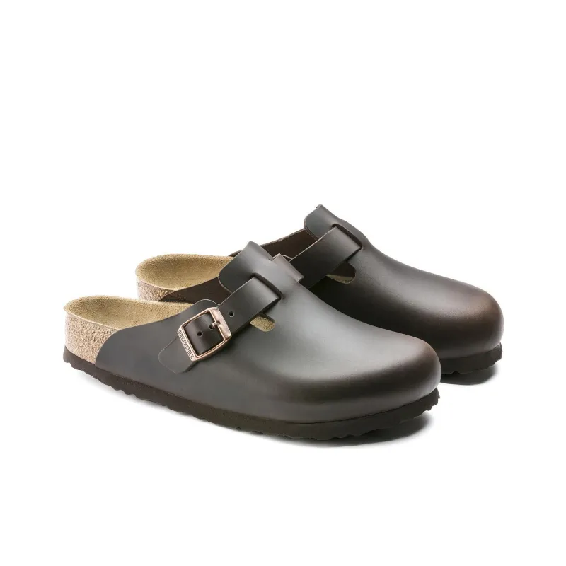 Birkenstock Boston Soft Footbed Smooth Leather Amalfi Testa Di Moro Brown-2