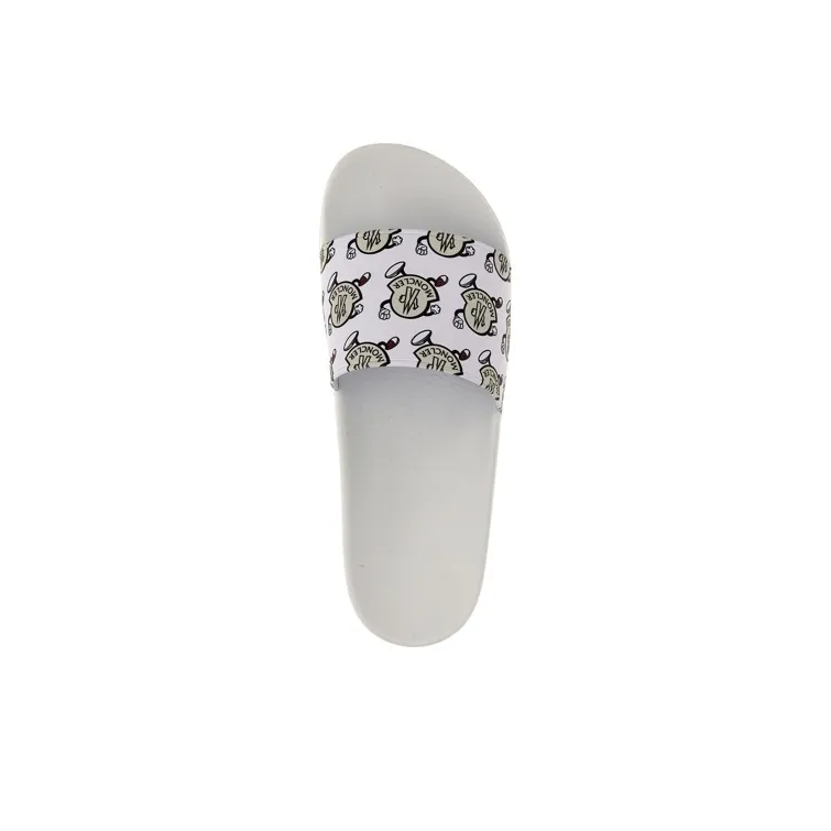 Moncler Basile Slide Logo Print White-2