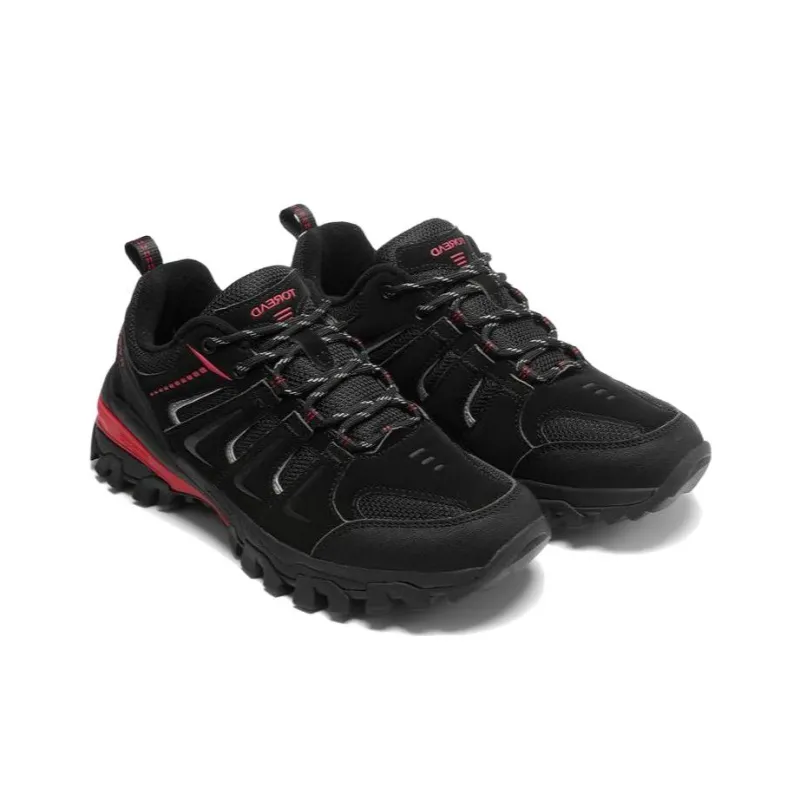 TOREAD Cushioning Anti-Slip And Wear-Resistant Low-Top Running Shoes Women's Black Rouge Red-3