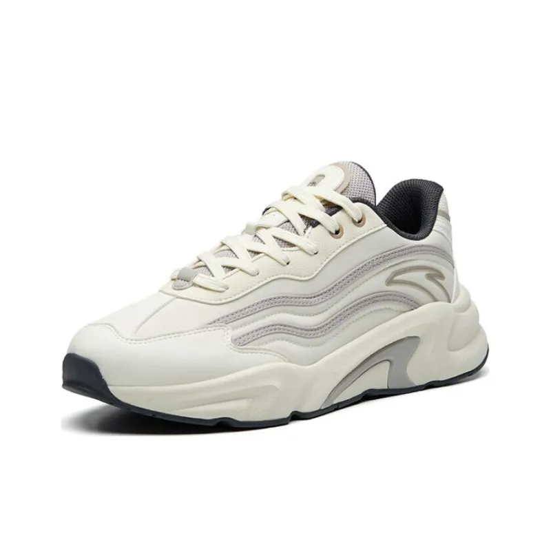 Anta Cushioned Slip-Resistant Low-Top Sports Casual Shoes Men's White Gray-1