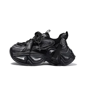 SELAIYA Low Top Chunky Sneakers Women's Gray Black