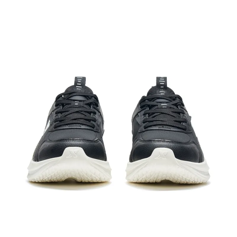 XTEP Feather Anti Slip Wear Resistant Low Top Sprint Running Shoes Men's Black White-3