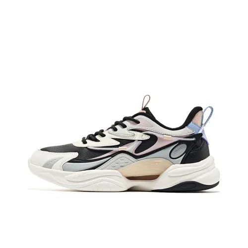 Erke Chandelier Anti Slip Wear Resistant Low Top Sports Casual Shoes Women's Black Gray