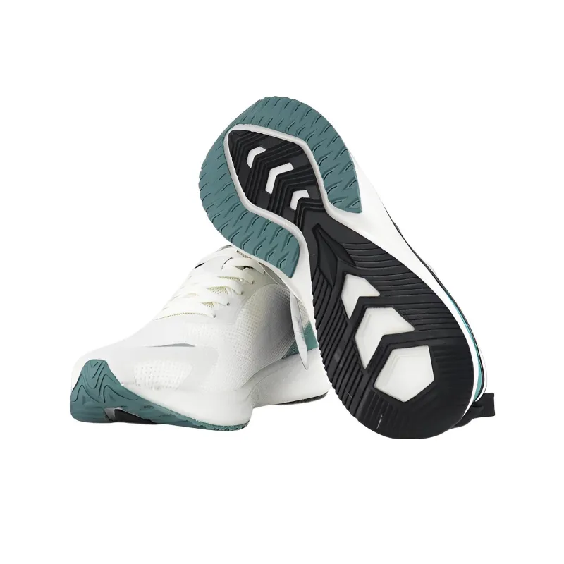 361° Wear Resistant Slip Resistant Rebound Lightweight Low Top Running Shoes White Cyan-4