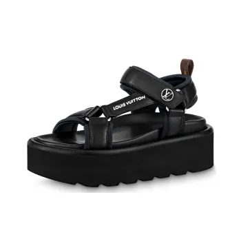 LOUIS VUITTON Pool Pillow Comfort One Strap Sandals Women's Black
