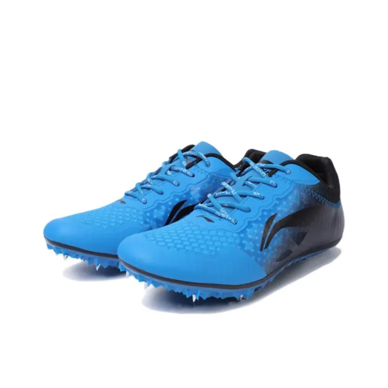 LiNing Wear Resistant Lightweight Rebound Low Top Running Shoes Men's Blue Black-2