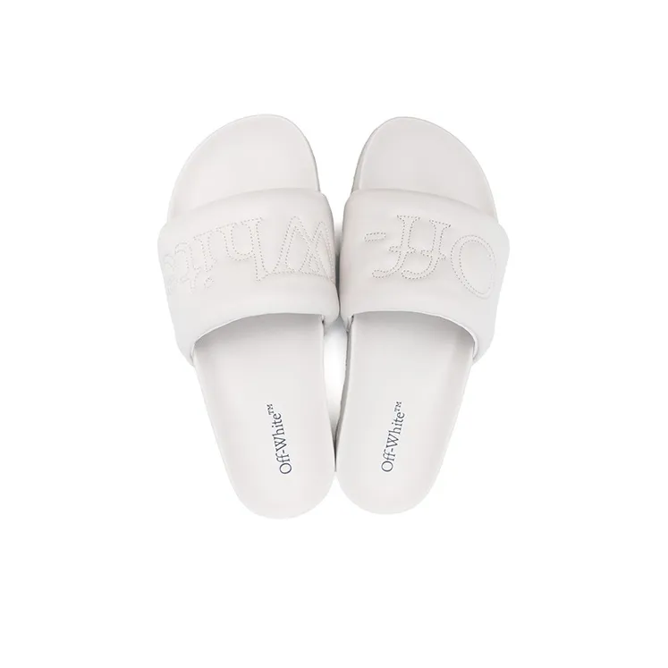 OFF WHITE Rubber Sole Slip Resistant Stylish Sandals Men's Light Gray-4