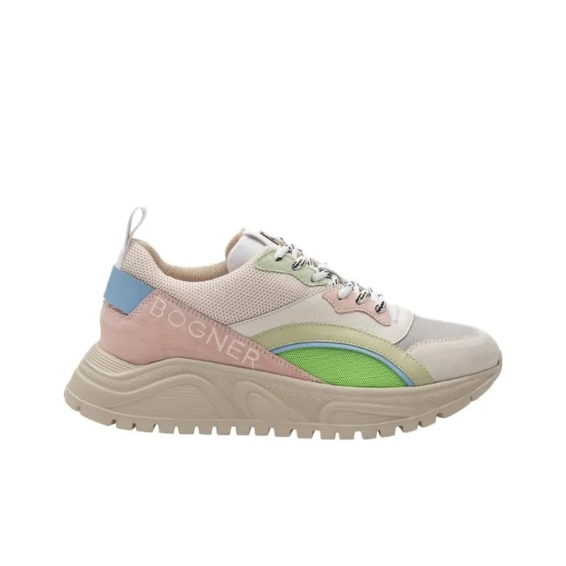 BOGNER Low Top Sports Casual Shoes Women's White Green Pink-1
