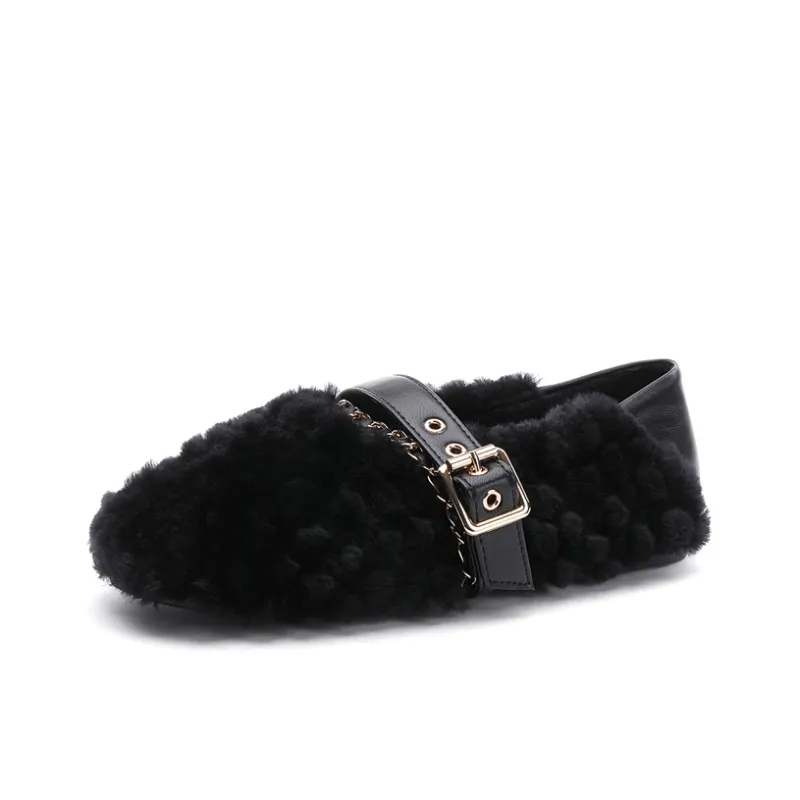 AITA Eta Low Top Flat Faux Fur Shoes Women's-6