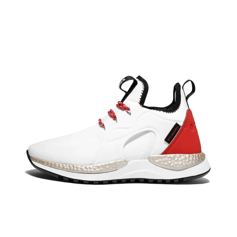 Columbia Slip Resistant, Abrasion Resistant, Waterproof, And Breathable Mid Top Outdoor Shoes Women's White Red-0