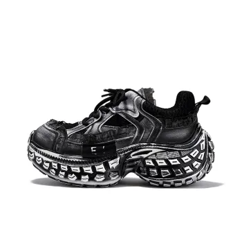 SELAIYA Low Top Chunky Sneakers Women's Gray Black