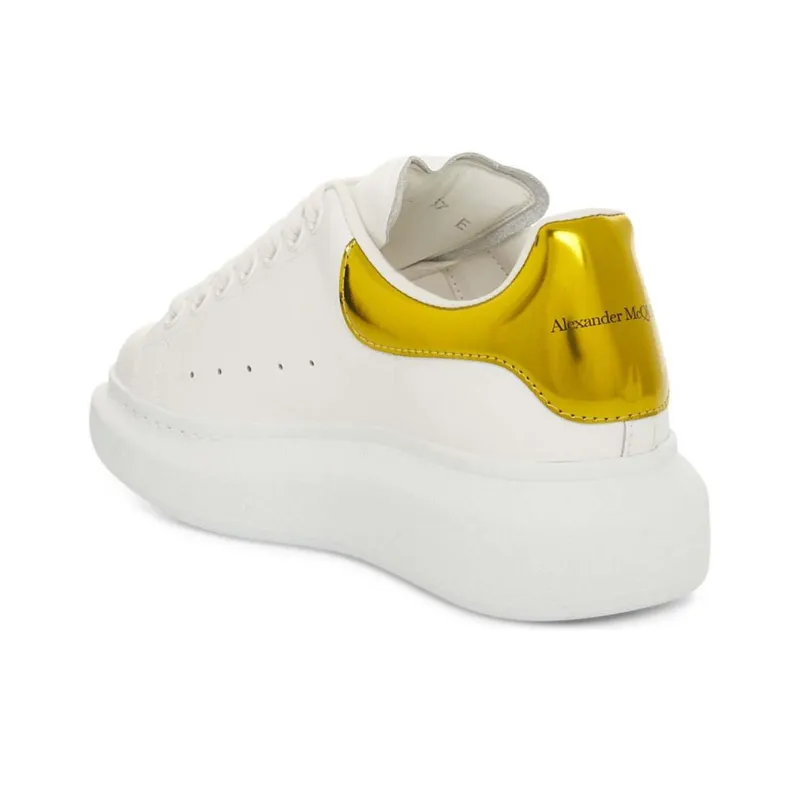 Alexander McQueen Oversized Sneaker 'White Yellow Metallic' Women's-4