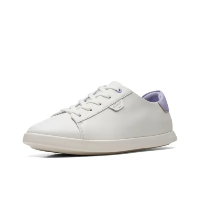 Clarks Stylish Skateboarding Shoes Women's White Purple-1