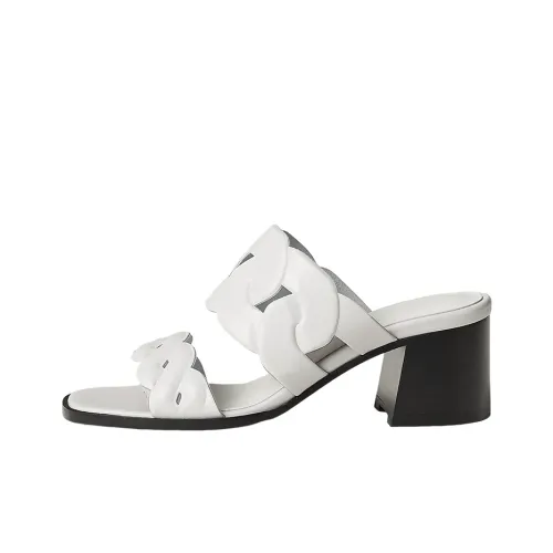 HERMES Slide Slippers Women's White