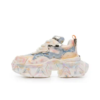 HR Dragon Rising Collection 'Dragon Swim' Low Top Chunky Sneakers 7cm Women's Pink Blue