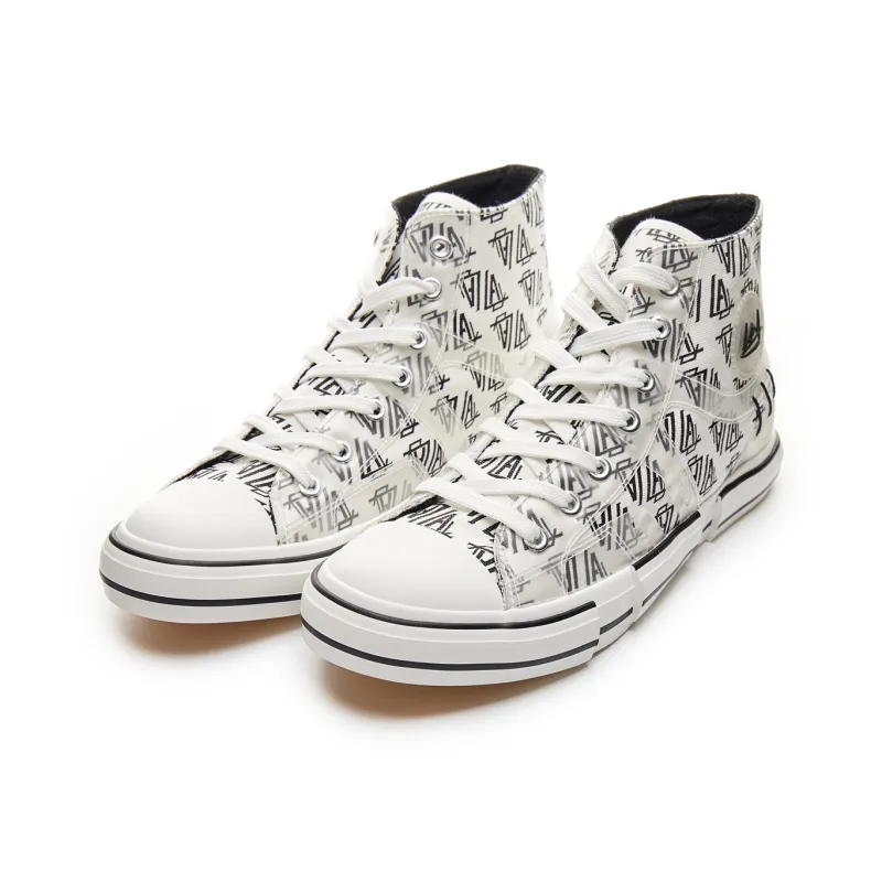 LAZY BONS Height Increasing Abrasion Resistant Lightweight Slip Resistant High Top Canvas Shoes Unisex White-5