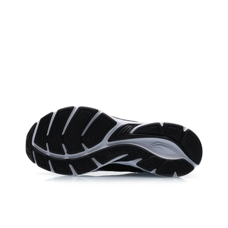 LiNing Cushioned Slip Resistant Abrasion Resistant Low Top Running Shoes Men's Black White-3