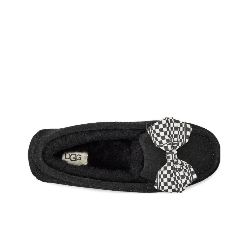UGG Ansley Bow Slippers 'Black White' Women's-2