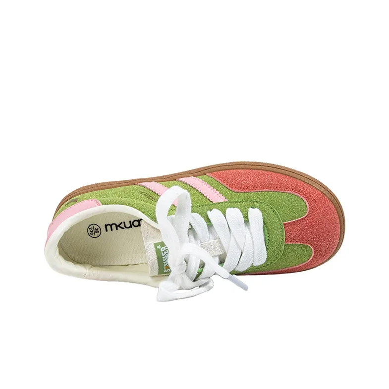 MINGKUANG Skateboard Shoes Women's Low Top Ice Cream/Cream/Grape Purple/Watermelon Red-18