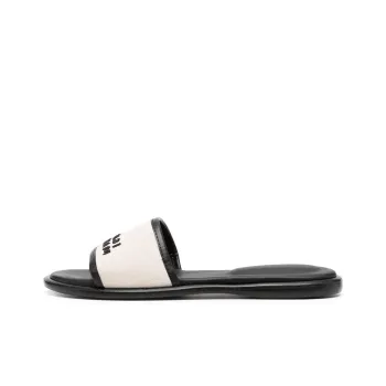 ISABEL MARANT Logo-embroidery Leather Slides