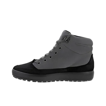 Ecco Soft And Cool Size 7 Winter II Collection Slip Resistant High Top Casual Athletic Shoes Men's Black Gray Color