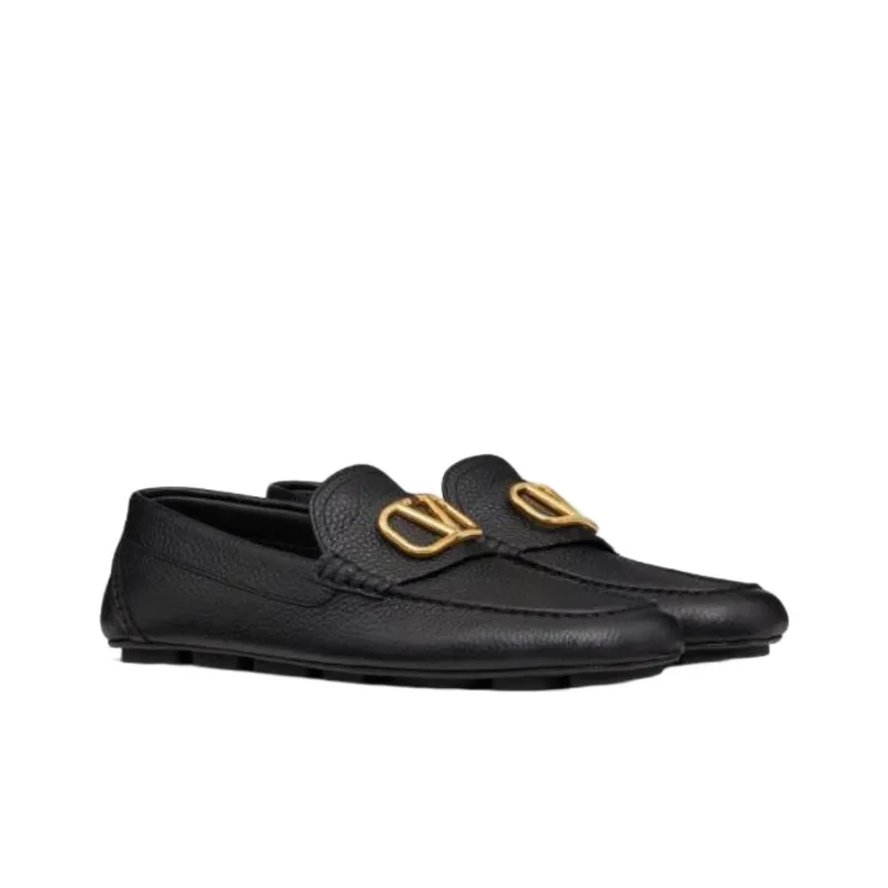 Valentino Flat Shoes Men's Black-2