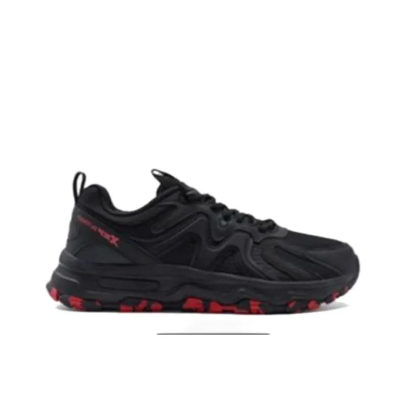 XTEP Anti Slip Wear Resistant Low Top Mountaineering & Hiking Shoes Men's Black Red-1