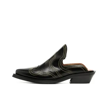 GANNI Embroidered Western Mules