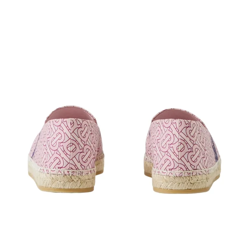 Burberry EKD Monogram Print Espadrilles Pink Women's-4