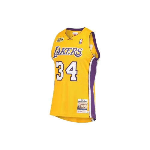 Mitchell Ness X NBA Los Angeles Lakers Basketball Jerseys Men Gold