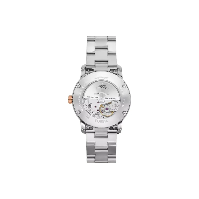 FOSSIL Heritage Collection Wrist Watch Automatic Mechanical Movement Stainless Steel Strap 38mm Silver Dial Unisex-3