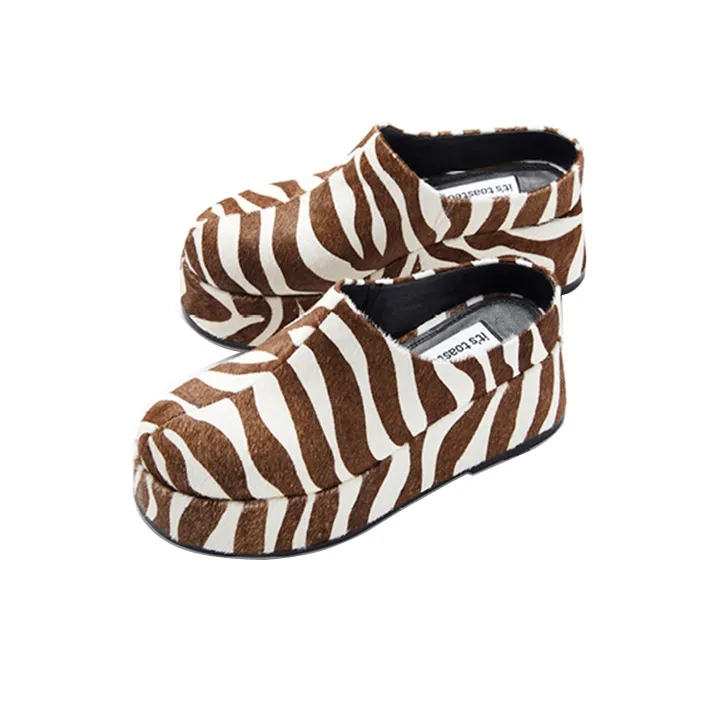 It's Toasted Shibuya Japanese Style Row Platform Shoes Women's White Brown-2