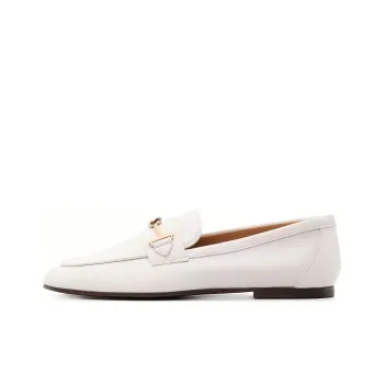 TOD'S Logo Plaque Almond Toe Loafers Women's