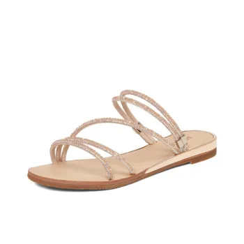 PT'SON Slide Slippers Women's White/Champagne Pink