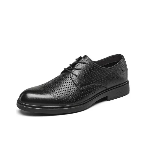 YEARCON Dress Shoes Men Low-Top Black