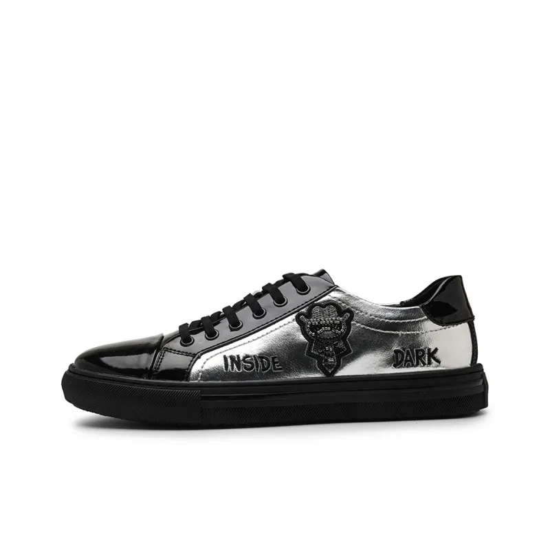 OSITA RED Anti-Slip Wear-Resistant Low-Top Skateboard Shoes Men's White-14