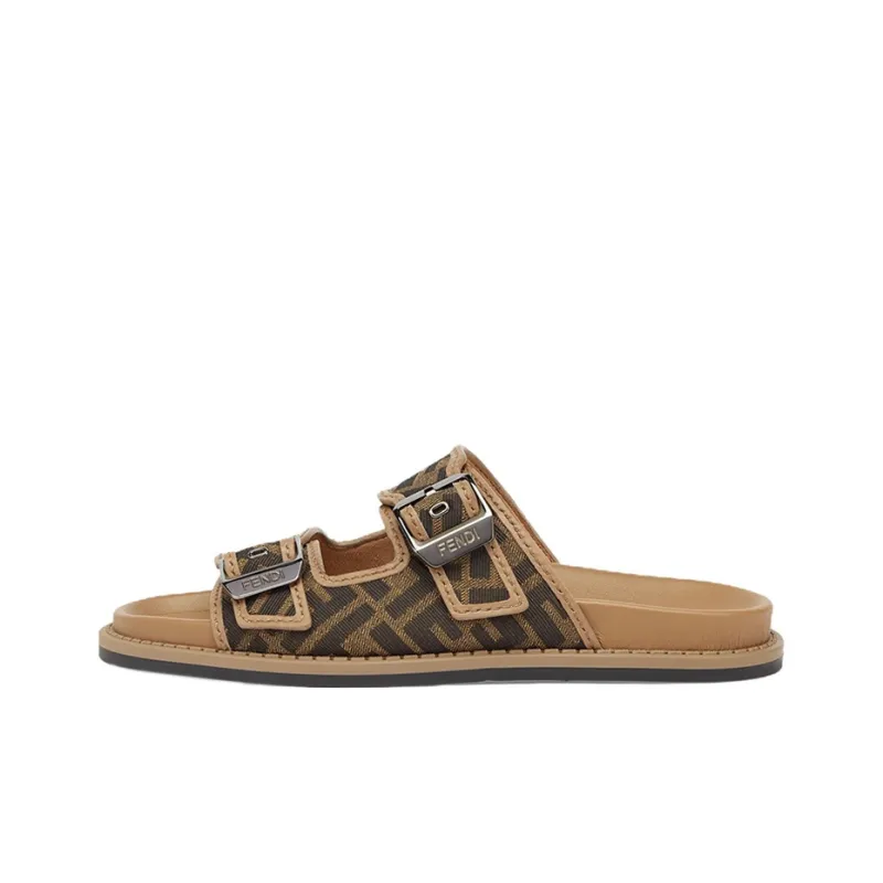 FENDI Monogrammed Strap Buckled Sandals-0