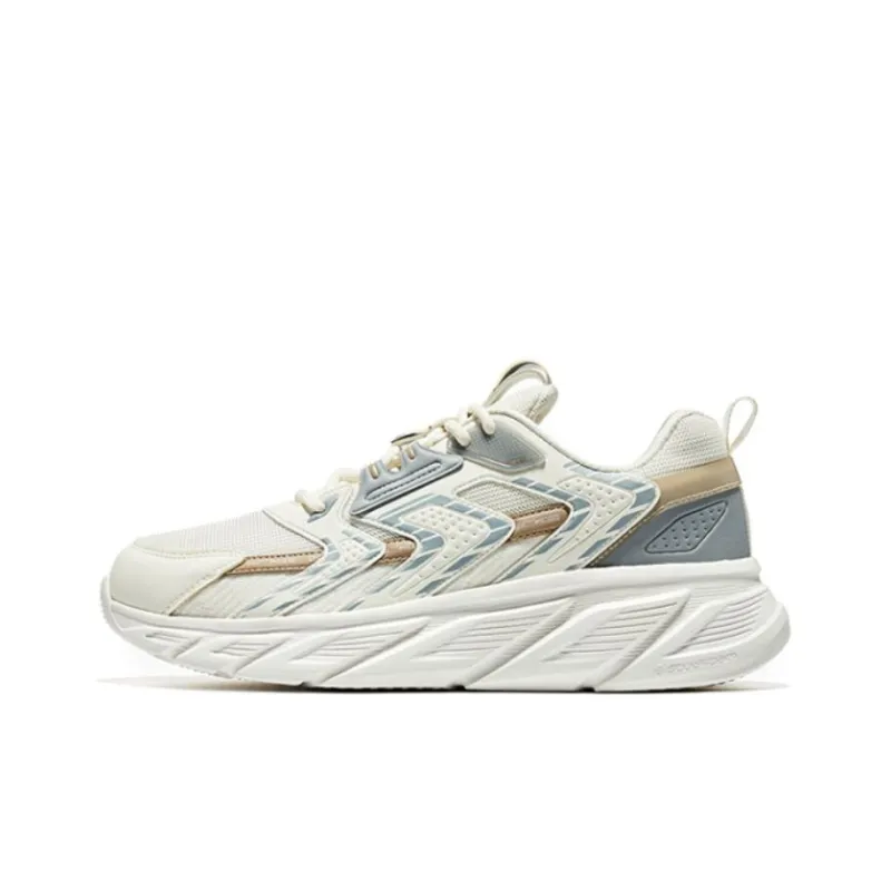 Erke Shock Absorbers With Slip Resistant And Abrasion Resistant Properties Low Top Running Shoes Men's White Gray-0