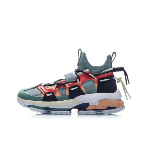 LiNing Counterflow Trace Collection Non-slip Lightweight Mid-Top Casual Athletic Shoes Men's Blue Green