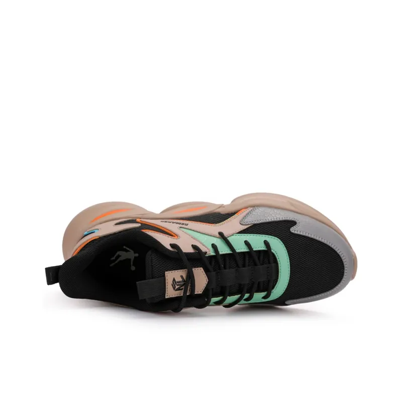 QIAODAN Anti Slip Wear Resistant Low Top Running Shoes Men's Sand Umber Black-3