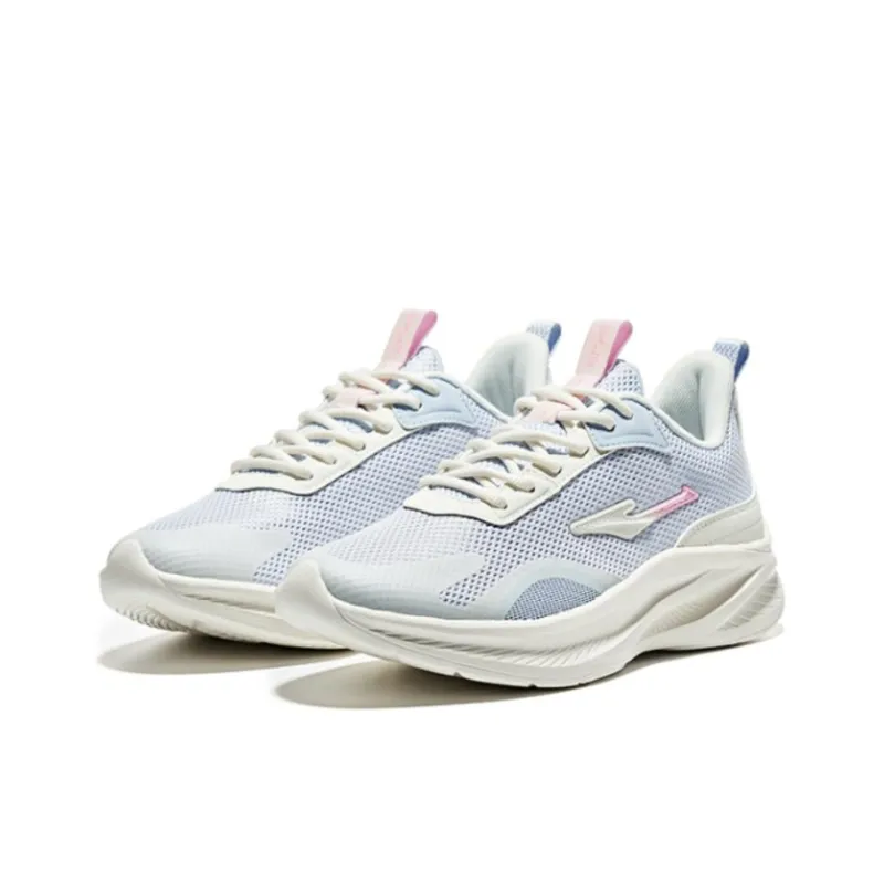 Erke Cushioning, Slip Resistant, Abrasion Resistant, Lightweight, Rebound Low Top Running Shoes Women's Blue White Pink-1