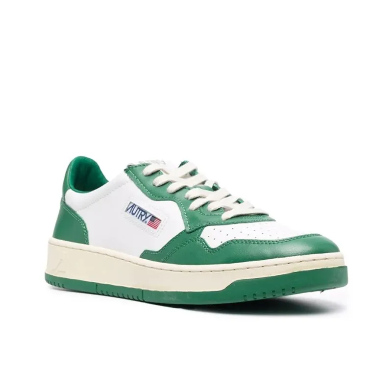 AUTRY Medalist Low Leather 'Green White'-3