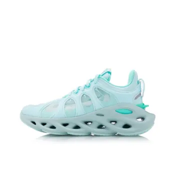 LiNing Curved ACE Cushioning Breathable Lightweight Rebound Low Top Running Shoes Women's Ice Clear Blue