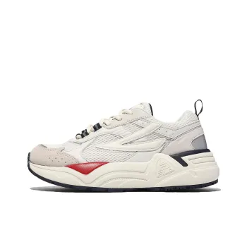 FILA Cushioned Anti-Slip Wear-Resistant Breathable Lightweight Low-Top Casual Shoes Unisex White Gray Korean Style