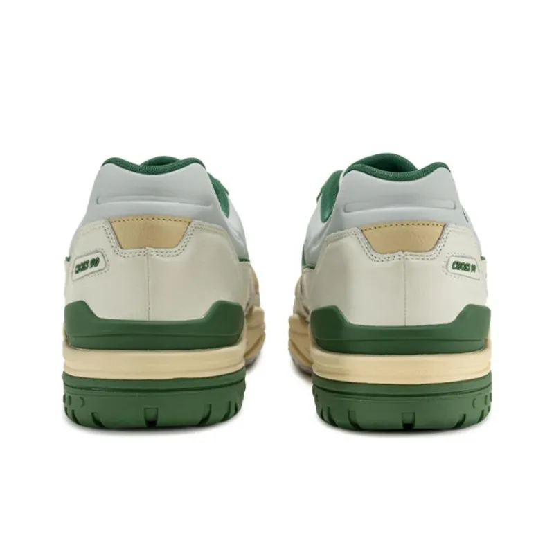 Saucony Cross 90 Anti Slip Wear Resistant Low Top Skateboard Shoes Unisex White Green-3