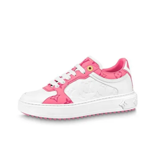 LOUIS VUITTON Time Out Slip Resistant Low Top Casual Shoes Women's White Pink